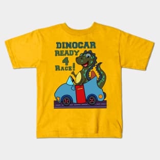 Dinocar ready for race! Kids T-Shirt